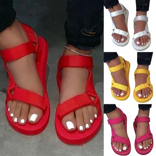 las mujeres planas cuñas plataforma diapositiva sandalias correa de tobillo cómodo verano zapatillas casual zapatos