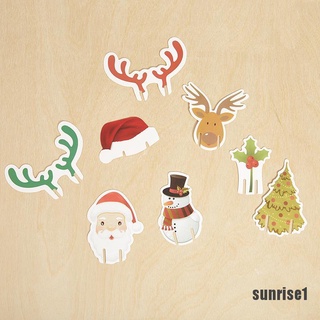 (sunrise1) 10pcs tarjeta de copa de navidad decoraciones navideñas Santa sombrero copa de vino tarjeta de decoración
