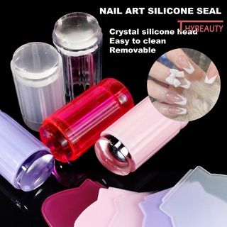 thybeauty - estampador de uñas desmontable, diseño de arte, con raspador de silicona, sello de uñas, herramienta de impresión para manicura