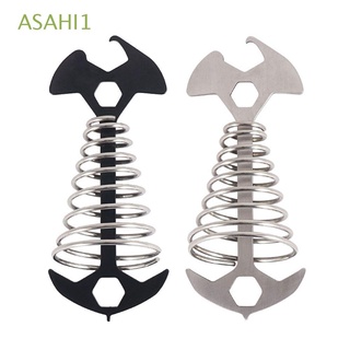 ASAHI1 Multifunctional Spring Nails Outdoor Tent Fixed Hook Deck Nail Windproof Stainless Steel Tent Accessories Buckle Plank Floor Fixed Hook Tent Hook/Multicolor
