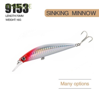 YESMILEE Multicolor Fish Hooks Outdoor Long Casting Lure Sinking Minnow Baits Crankbaits Tackle Useful Winter Fishing 70mm/16g Minnow Lures