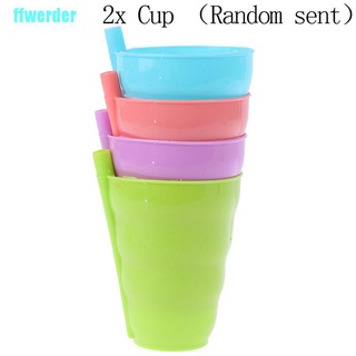 [ffwerder] 2 x niños sip una taza vaso con taza de plástico de paja incorporada