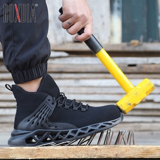 [] Roxdia zapatos de seguridad de los hombres de trabajo casual zapatillas de deporte de acero puntera a prueba de agua industria proteger deportes y al aire libre y senderismo zapatos de la marca de moda más el tamaño 39-48 RXM169