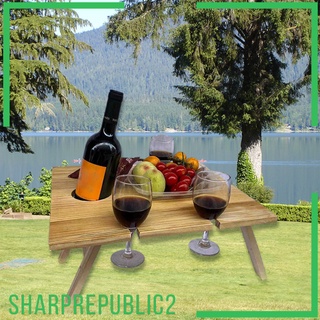 2 en 1 soporte De madera adecuado Para Mesa De vino plegable Para picnic al aire libre (1)