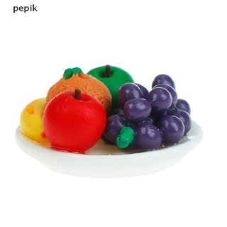 [pepik] 1:12 casa de muñecas miniatura comida fruta plato con manzana de uva para la cocina de muñecas [pepik] (2)