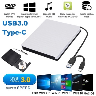 USB 3.0 Tipo-C Grabadora Grabadora De DVD Externa Grabadora DVD RW Unidad óptica Reproductor De CD / DVD ROM MAC OS Windows XP / 7/8/10