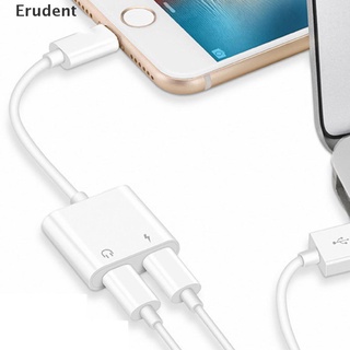 [Erudent] 2 en 1 Dual Lightning adaptador de carga divisor Cable de Audio iPhone 7 7Plus 8 X