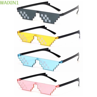 heebii moda thug life gafas de sol regalo gamer robot gafas de sol pixel mosaico gafas de sol cumpleaños/fiesta hombres y mujeres retro cosplay favores (1)