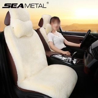 Funda de asiento de coche de piel de conejo artificial Universal de invierno automotriz imitación de conejo de piel de coche de felpa cojines para interiores del coche