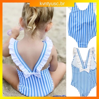 Niño niños bebé niña Bikini rayas de una pieza trajes de baño traje de baño ropa de playa/bebés Kvntyusc.Br