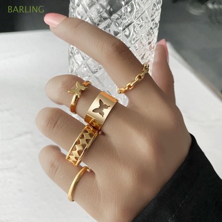 BARLING Women Stacking Rings Jewelry Gift BOHO Midi Rings Knuckle Rings Set Punk Hollow Fashion Metal Vintage Gold