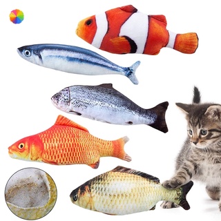 catnip juguetes de pescado para gato, 20 cm interactivo de felpa gato catnip juguetes, gato masticar juguetes, almohada de gato, juguetes de limpieza de dientes para gato zsj (1)