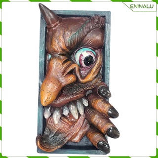 [eninalu] Creativo monstruo cara personalizada sujetalibros Horror Peeping en la estantería monstruo librero escultura recogida CD