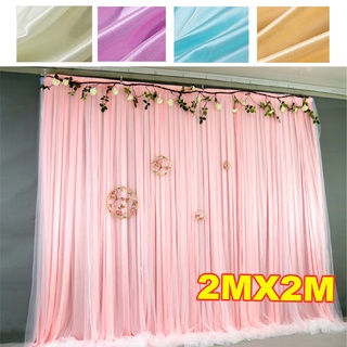dongxi - cortina de fondo para fiesta de boda (2 x 2 m, decoración de fondo, gasa blanca)