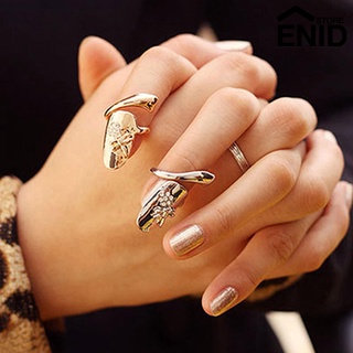 1Pc anillo de uñas de dedo pulido de diamantes de imitación de aleación de aleación de dedo uñas anillo para fiesta