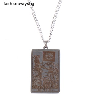 [Fashionwayshg] Wicca Tarot Card Waite Major Arcana Pagan Pendant Amulet Necklace-Death [HOT] (2)