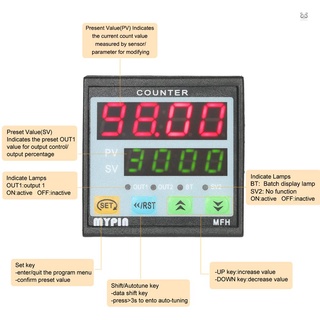 T/h MYPIN smart Multifuncional 90-260V AC/DC preset 4 Contador Digital De largo hasta el Relé Medidor De salida ^^ NPN (3)