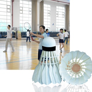 STEELMAN Super Durable pluma de ganso blanco 12 piezas bolas de bádminton entrenamiento corcho para deportes al aire libre Fitness volante/Multicolor (5)