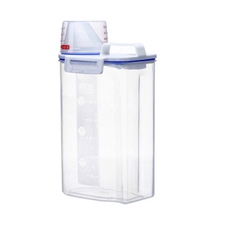 [cab] recipiente de plástico transparente grueso de cereal sellado recipiente de almacenamiento de granos de cocina