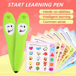 ready stock - bolígrafo de lectura para niños, tocar y aprender tarjetas de inglés inteligente