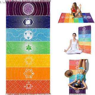 rainbow boho beach mat mandala manta rayas pared colgante tapiz bufanda yoga estera