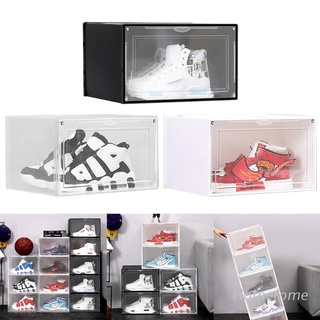 caja de zapatos de almacenamiento transparente con cierre magnético apilable tipo cajón organizador de zapatos
