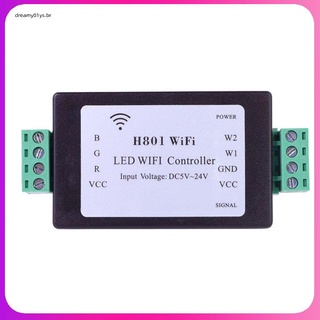 Promoción H801 Rgbw Controlador Led Wifi Para Rgbw luces Tira Led Dc5-24v Entrada Canal 4 X salida 4a Led Controlador