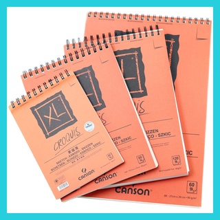 Canson XL Sketch Book 90g Croqvis Drawing Book Orange Cover Coil Notebook 60 Pages A4 A5 Fine Grain Sketchbooks Acid-free Paper