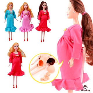 Muñeca Feliz familiar/muñeca de embarazada para bebé en el vientre/juguete Estilo Barbie