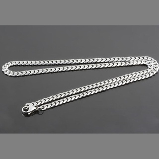 fsco nuevo collar de cadena para hombre de acero inoxidable tono plateado de 5 mm nuevo (1)