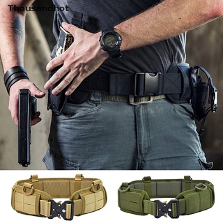 Thousandhot militar táctico cinturón de los hombres cinturón de batalla de caza acolchado cinturón conjunto ajustable