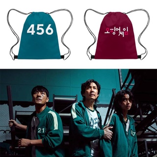 Korean drama Squid Game peripheral portable drawstring bag 3D color printing fashion backpack