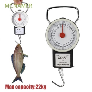 mcnamer 22 kg básculas de pesaje portátil de cocina de peces medición de equipaje escala de dial de maleta medida de alta calidad equilibrio de equipaje gancho colgante
