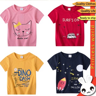 Niño niños niñas camisa Contton Tops verano camisetas para niña ropa Casual 3-8 años ropa de bebé