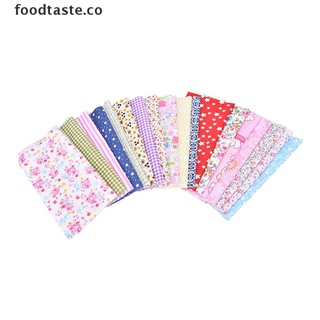 [foodtaste] 10 piezas de tela de lino de algodón vintage de impresión mixta, hecha a mano, diy, costura, [co] (1)