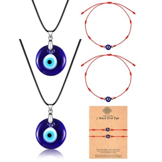 har2 evil eye collar azul turco resina cuero cuerda mal ojo collar para mujeres (6)