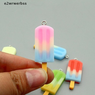 *e2wrwerbss* 10Pcs Colorful Mini Ice Cream Resin Charms Food Pendant DIY Jewelry Making Craft hot sell