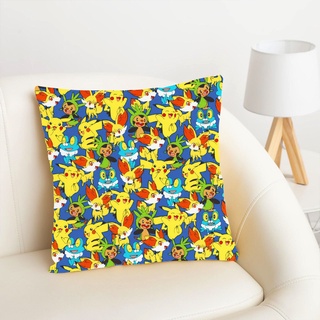 cloocl dibujos animados pokémon pikachu impresión 3d en el coche oficina dormitorio respaldo almuerzo descanso funda de almohada