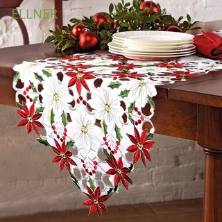 ELLNER Vintage Table Runner Wedding Placemat Tablecloth For Home New Year Restaurant Christmas Decoration Embroidery Party Banquet Table Cover/Multicolor