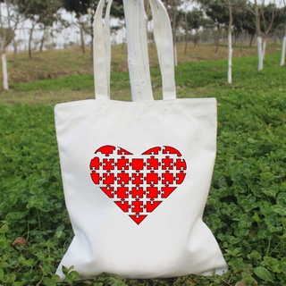 Love Ulzzang Graphic lona Tote Bag bolso de hombro para estudiantes 8439