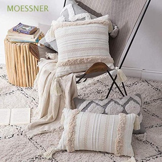 moessner - funda de almohada para sala de estar, diseño bohemio, tufted boho decorativo