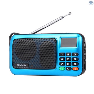 Lighthome Rolton W405 FM Radio Digital portátil USB alámbrico altavoz de ordenador HiFi receptor estéreo con linterna pantalla LED soporte TF música juego