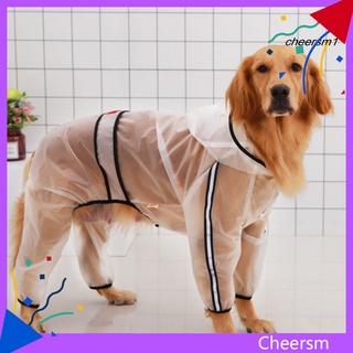 cheersm Pet Raincoat Four-legged Waterproof Transparent Pet Dog Raincoat for Rain Day