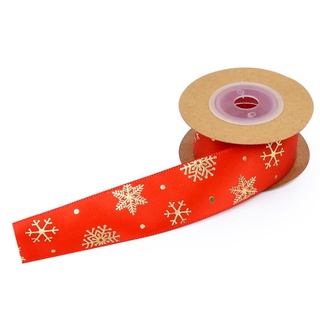 5 yardas/rollo de 25 mm rojo de navidad impresión bronceadora cinta regalo decoración embalaje diy suministros hechos a mano