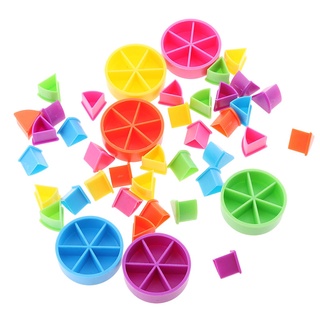 42 piezas trivial pursuit juego cuñas de pastel para fracciones matemáticas