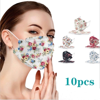 10pcs máscara protectora diaria kf94 de cuatro capas de impresión 4d de tela no tejida máscara coreana de pescado boca máscara