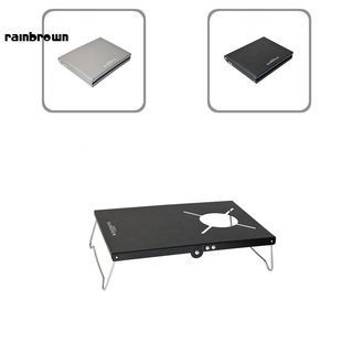 rainbrown mesa de picnic de aleación de aluminio para acampar, escalada, aislamiento, mesa de aislamiento, se mueven fácilmente para exteriores