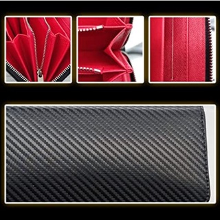 Cartera de paja estera patrón de microfibra de cuero largo cartera de fibra de carbono embrague YDEA (5)
