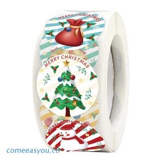 comee Pegatinas De Navidad Rollo 500Pcs Feliz Para Tarjetas Presentes Sobres Decorativo Sello Etiquetas