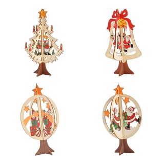 3d de madera de navidad árbol de navidad colgante casa fiesta adornos decoraciones